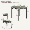 2-Person Dining Set - Square Kitchen Table w/Upholstered Chairs, Space-Saving Table Set for Small Apartments - 2 of 4