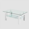 Rectangle Glass Coffee Table, Modern Side Coffee Table For Living Room, 2-Tier Tea Table With Tempered Glass Tabletop, Lower Shelf For Living Room - 4 of 4