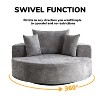 55''W Chenille Swivel Chair with Pillow, Modern Fluffy Single Sofa Chair with 360° Rotation for Living Room, Bedroom or Lounge - ModernLuxe - 4 of 4