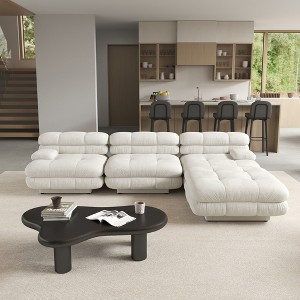WJShome 4-Piece 109.83" L-shape Large Sectional Sofa with Removable Ottomans for Living Room - 1 of 4