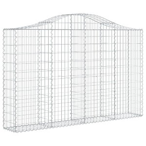 vidaXL Gabion Basket Arched Gabion Basket Planter for Flower Galvanized Iron - 78.7" x 11.8" x 47.2"/55.1" 1 - 1 of 4