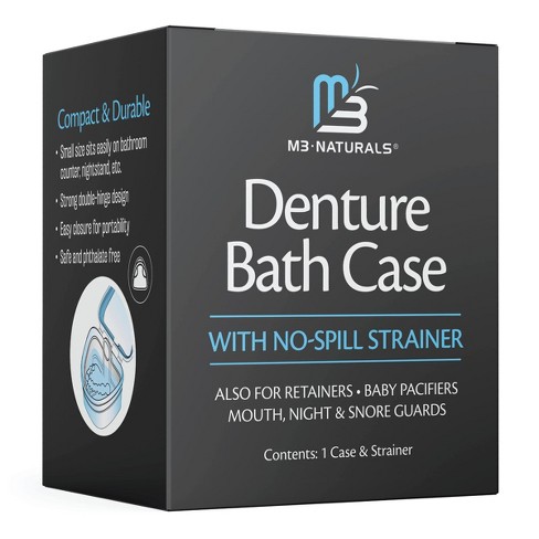 Denture Bath Case With No-spill Strainer, Case For Retainers, Baby  Pacifiers, Mouth Night & Snore Guards, M3 Naturals, Retainer Holder, 1ct :  Target