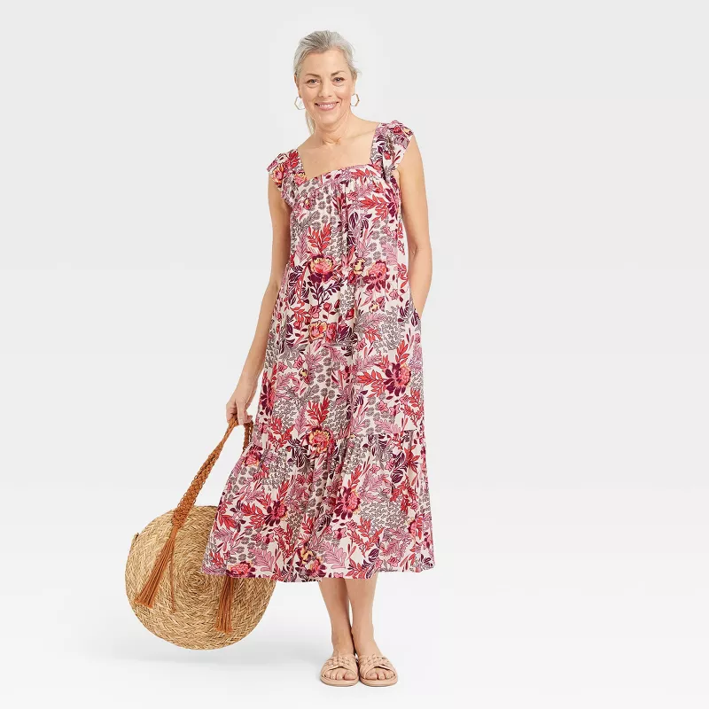 A Floral Dress: Knox Rose Flutter Short Sleeve A-Line Dress