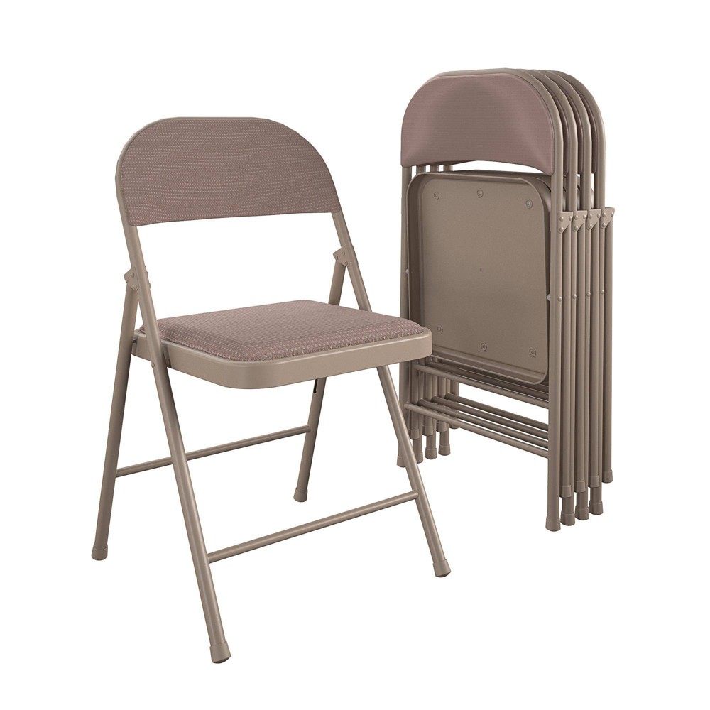 Cosco 4pk Smartfold Fabric Folding Chairs Antique Linen