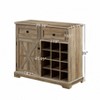 YOOCOZZ Farmhouse Liquor & Wine Bar Cabinet with 2 Drawers, Removable Racks, Storage Shelves - Gray Wash - 4 of 4