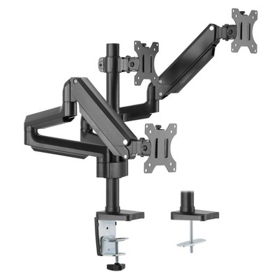 thumbnail image 2 of Triple Monitor Mount Stand With USB & Audio Ports - Adjustable 3 Screen Desk Mount For 24-32" Displays 2 of 5