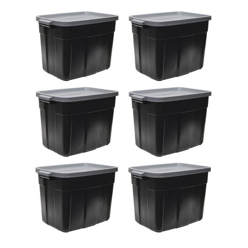 Rubbermaid Roughneck 18 gal. Rugged Stackable Storage Tote Container (6-pack)