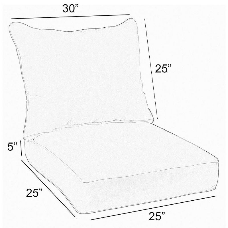 Sunbrella Outdoor Deep Seat Pillow and Cushion Set - Sorra Home, 3 of 9