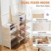 Stackable Plastic Storage Bins with Lids, Foldable Storage Boxes with Doors & Lockable Wheels, 3 Tier, White - 4 of 4