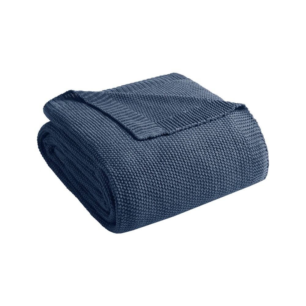 Photos - Duvet King Bree Knit Bed Blanket Indigo