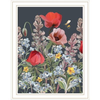 HomeRoots Summer Garden Buzz White Framed Print Wall Art