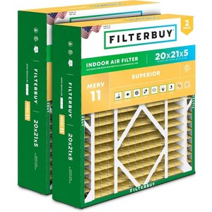 Filterbuy 20x21x5 Air Filter (3-Pack), Pleated MERV 11 Allergen Defense Replacement HVAC AC Furnace Air Filters Replacement for Lennox & Electro-Air - 1 of 4