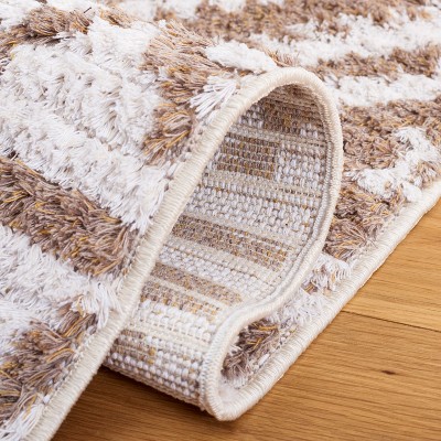 Augustine Boho-Mod Taupe/Ivory Flat Woven Area Rug