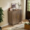 GlasFlength Kitchen Storage Accent Kitchen Cabinet Storage Cabinet Morden Sideboard Cabinet 2 Doors for Dining Room, Brown, 31.5"*15.75"*33.46" - 3 of 4