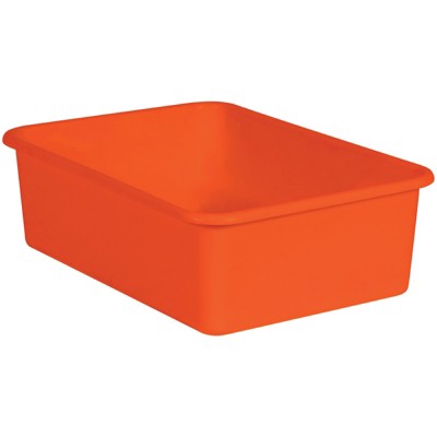 Teacher Created Resources Orange Large Plastic Storage Bin (Pack of 6)