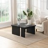 Single L Shape MDF Detachable Coffee Table,Farmhouse Rectangle Wood Coffee Table,Dining Room Garden Tea Side Table-Coolbibila - 3 of 4