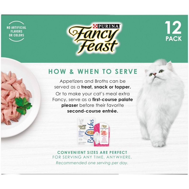 Purina Fancy Feast Lickable Appetizers and Broths Complements Collection with Fish, Seafood, Shrimp, Chicken, Tuna and Salmon Wet Cat Food - 12ct, 6 of 9