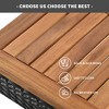 5-Piece Outdoor Patio Counter Height Foldable Dining Set with 4 Cushioned Stools, Acacia Wood Foldable Table - 2 of 4