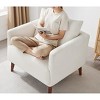 VANOMi 37'' Boucle Upholstered Armchair with Wood Legs - 3 of 4