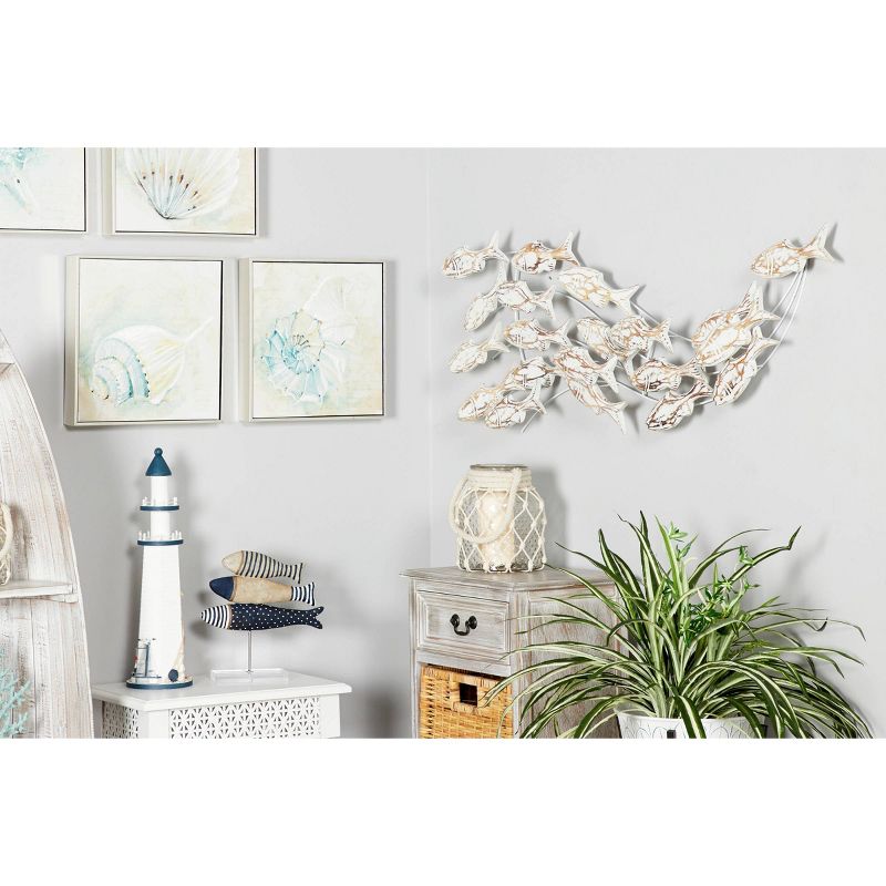 45&#34; x 17&#34; Coastal Wood Fish Wall Decor White - Olivia &#38; May, 3 of 16