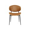 HOMLUX Set of 2 Upholstered Poplar Dining Chair Modern Faux Leather Accent Chair For Bedroom，Kitchen Dining Room，Breakfast nook - 4 of 4