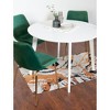 NicBex Contemporary 3-Piece Dining Set, White Round Dining Table with 2 Velvet Chairs (Gold-Plated Legs) for Living Room - 3 of 4