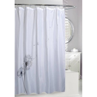 Dandelion Shower Curtain White/Gray - Moda at Home