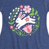 Girls' - Instant Message - Scandinavian Bunny With Flowers Fit & Flair Cap Sleeve Dress - 2 of 4