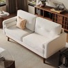 65" Loveseat Sofa, Mid Century Modern Couch Comfy Love Seat Couches, 2 Seater Deep Seat Couch Linen Upholstered Couches for Bedroom Small Space - 2 of 4