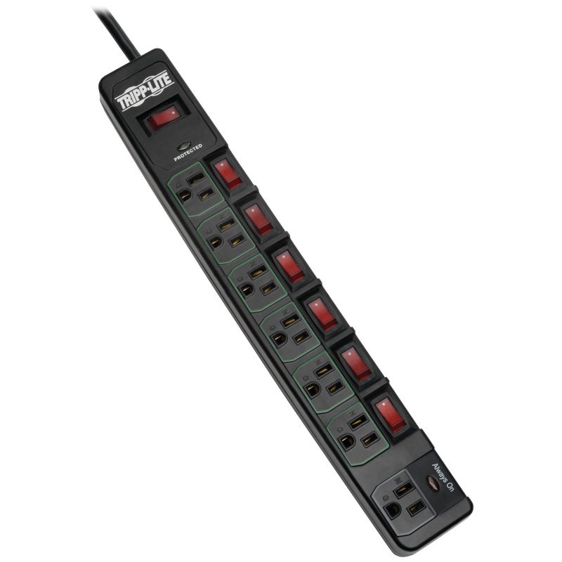 Tripp Lite ECO-Surge™ 7-Outlet Surge Protector with 6 Individually Controlled Outlets, 6ft Cord, 1 of 8
