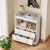 Modern 2-Drawer Nursery Changing Table with Media Shelves,Baby Dresser with Crystal Knobs, Diaper Storage Organizer, Anti-Tip Safety - 2 of 4