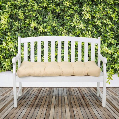 Soft Beige Polyester Outdoor Bench Cushion, 42" Wide