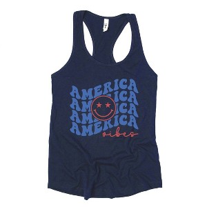 Simply Sage Market Women's America Vibes Stacked Racerback Graphic Tank - 1 of 2