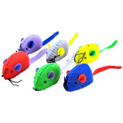 Spot Felt Mice with Catnip Cat Toys- 6 Mice