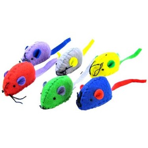 Spot Felt Mice with Catnip Cat Toys- 6 Mice - 1 of 3