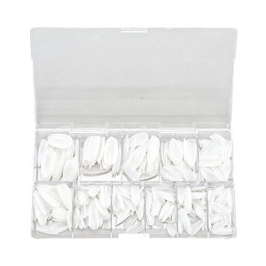 Unique Bargains Women's Full Coverage Almond Fake Nails White 1 Set - 1 of 4