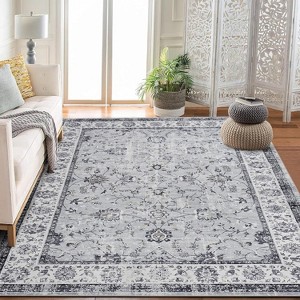 Area Rug for Hallways Kitchen Non Slip, Soft Floral Carpet Washable Rugs with Rubber Backing for Kitchen, Hallways, Laundry, Bedroom, Bathroom - 1 of 4
