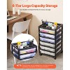 VEVOR Scrapbook Rolling Storage Cart, 6-Tier Large Capacity with Organizer Top, Black Frame with 4 Removable Wheels, PP Material Cart Only, Black - 3 of 4