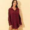 Women's Gauze Cover Up Shirtdress - Shade & Shore™ - 3 of 4