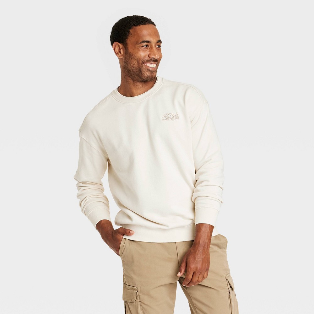 Men French Terry Crewneck Pullover Sweathirt