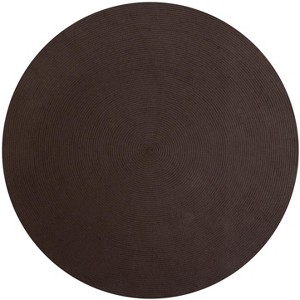 72" x 72" Alpine Collection Chocolate Solid Reversible Indoor Area Utility Round Rug - Better Trends - 1 of 4