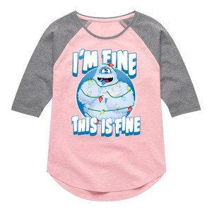 Girls' - Rudolph - This Is Fine Shirt Tail Raglan Graphic T-shirt - 1 of 3