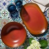Bloomhouse Palermo Sun 2 Piece Serving Bowl and Oval Platter Stoneware Reactive Glaze Serveware Set - Paprika Red - 2 of 4