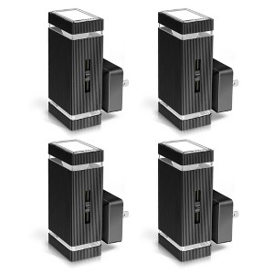 DORESshop 4-Pack 1W Plug-in Light Sensor Night Lights with Dimmable Frosted Covers, Black, 5000K Daylight - 1 of 4