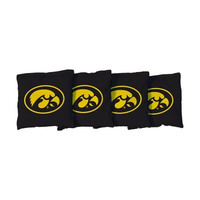 NCAA Iowa Hawkeyes Corn-Filled Cornhole Bags Black - 4pk