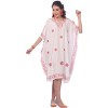 LA LEELA Women's House Daily Routine Evening Wear Tunic Vacation Coverup Loungewear Casual Ladies Bikini Kaftan Cover Ups for Women 2X-3X White, Solid - 2 of 3