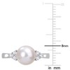 EVERLY JEWELRY  | Sterling Silver 1/4 CT TGW White Topaz And 8 - 8.5 MM White Freshwater Cultured Pearl Fashion Ring - 2 of 4