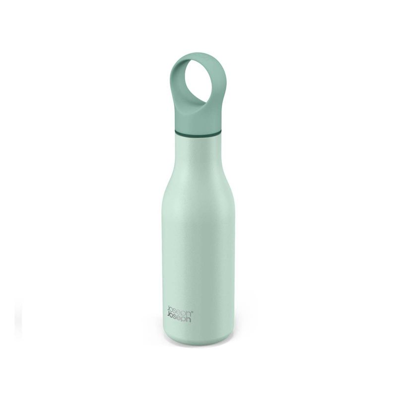 Joseph Joseph 17oz Vacuum Insulated Stainless Steel Water Bottle with Carrying Loop Green, 1 of 10