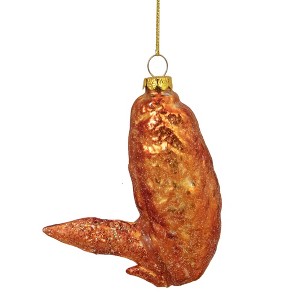 Northlight 4" Buffalo Flat Chicken Wing Glass Christmas Ornament - 1 of 4