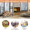 Tangkula 33" Firewood Rack with Kindling Holder 33" Fireplace Log Holder for Indoor&Outdoor Wood Stacker Lumbar Storage Organizer - 3 of 4